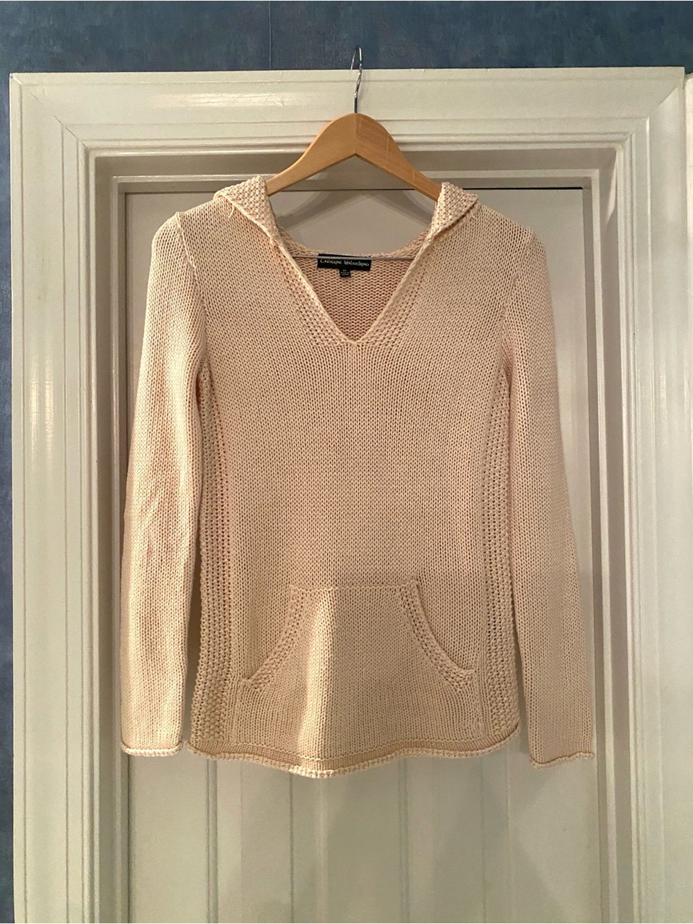 Blush Knit Hooded Pullover Sweater